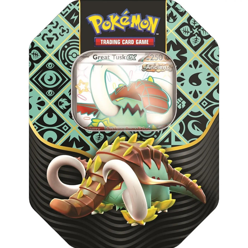 Pokemon TCG: Scarlet & Violet 4.5 Paldean Fates Tin - Great Tusk/Iron Treads/Charizard Pokemon