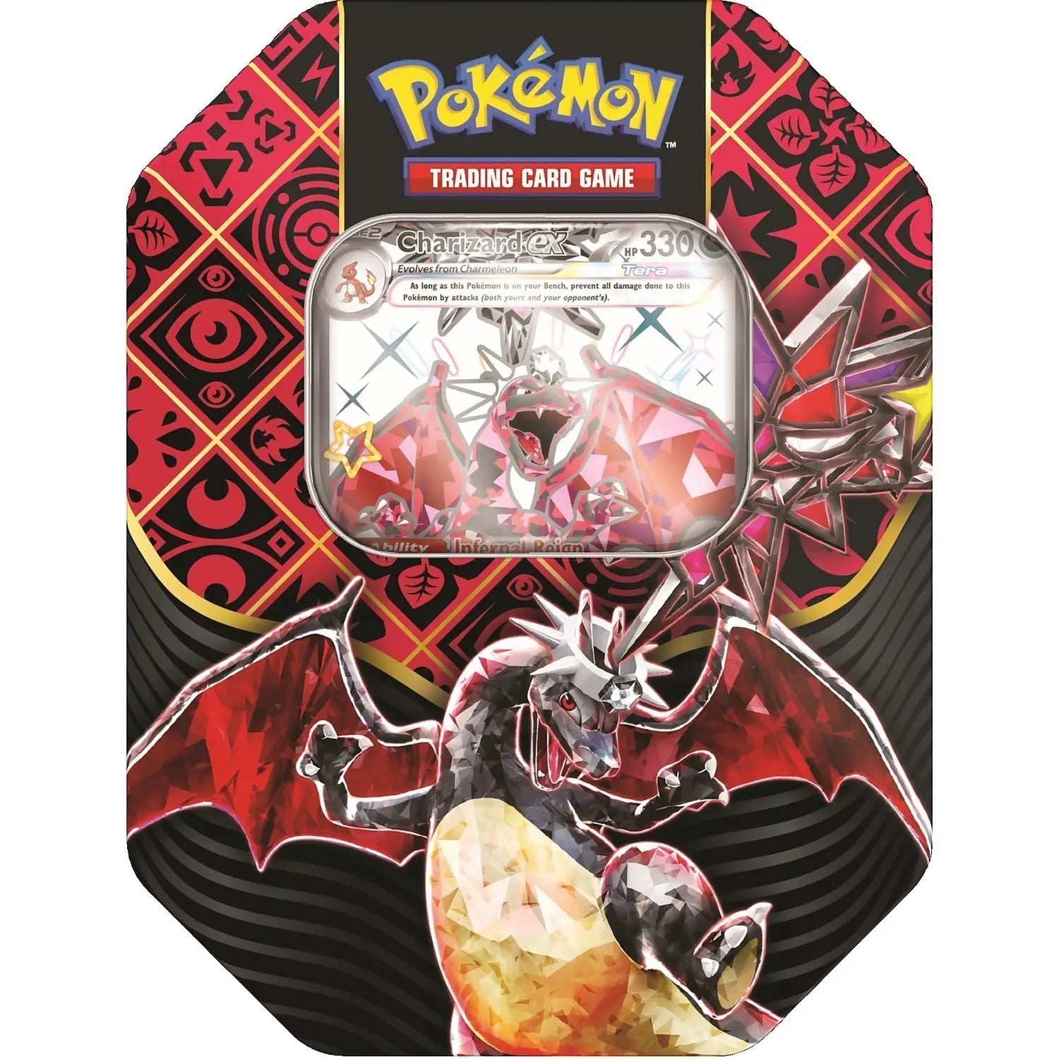 Pokemon TCG: Scarlet & Violet 4.5 Paldean Fates Tin - Great Tusk/Iron Treads/Charizard Pokemon